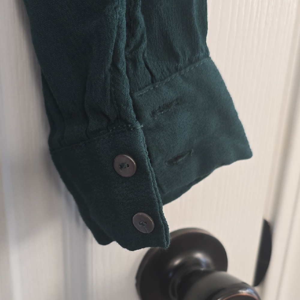Vici Wrap Dress-Deep Green Long Sleeve - Picture 7 of 9